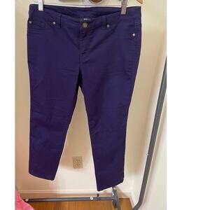 Style & Co Petite Womens Pants Size 12P Royal Purple Stretch Straight Leg